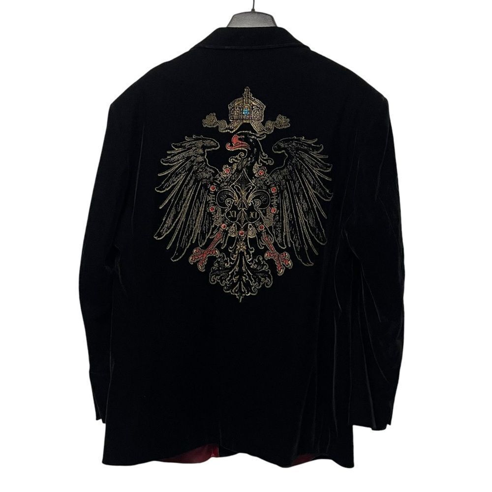 LEONARDI Eagle Royal Crest Velvet Blazer 42R